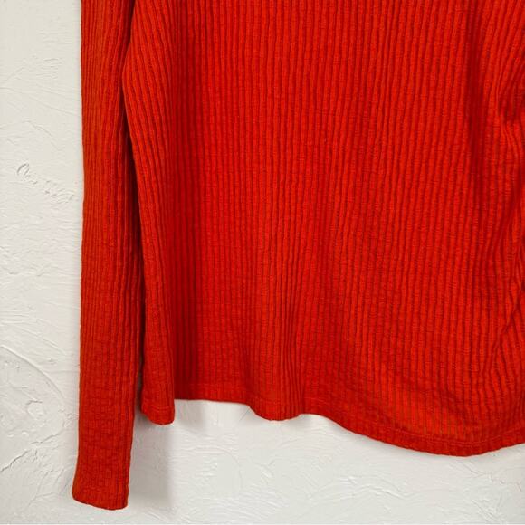 Pilcro Anthropologie Orange Ribbed Knit Crew Neck Sweater Womens XL Fall Casual - Picture 5 of 7